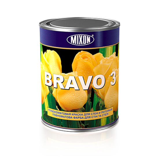 Глубокоматовая фарба для стін і стель Mixon Bravo-3. 1 л