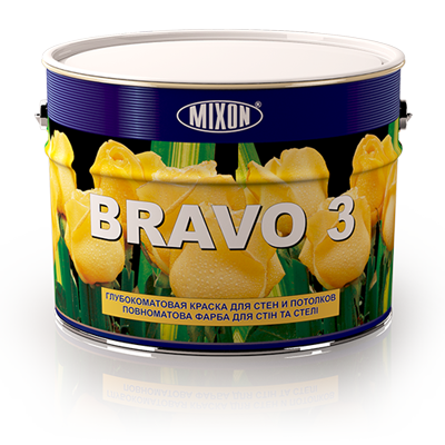 Глубокоматовая фарба для стін і стель Mixon Bravo-3. 10 л