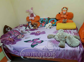 Фото Покривало Орхідеї і метелики. Матеріал блекаут