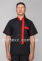 Куртка для сушиста, мужская черного цвета с красным кантом