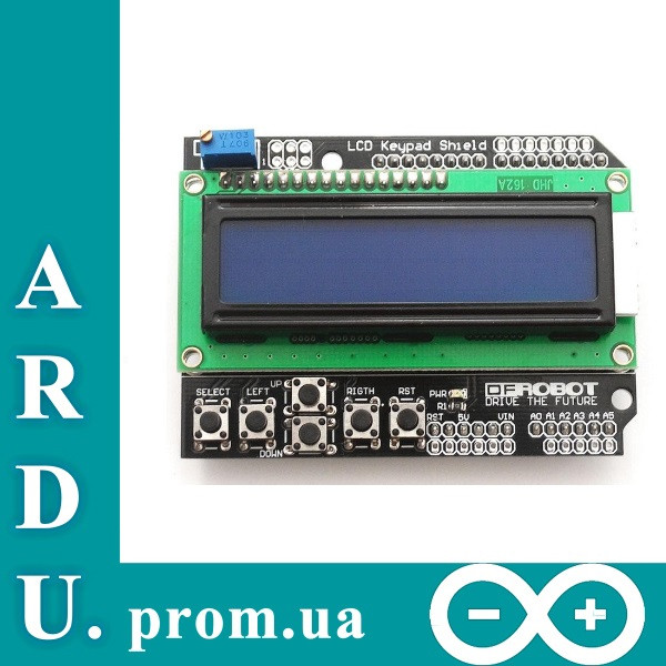 LCD Keypad Shield модуль Arduino 1602 дисплей [#G-4]