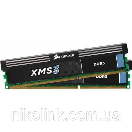 Пам'ять Corsair XMS3 DDR3 4GB PC3-10600U (1333Mhz) (CMX8GX3M2A1333C9) (радіат/1.50V), б/у