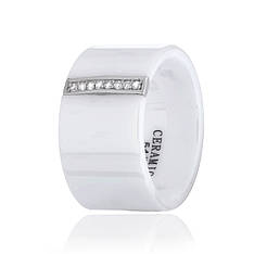 Кільце з кераміки зі сріблом К2ФК1/1010