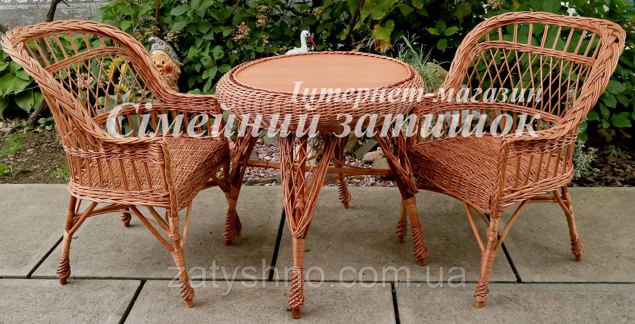 Плетеная мебель из лозы стол и стулья - фото 1 - id-p603014001
