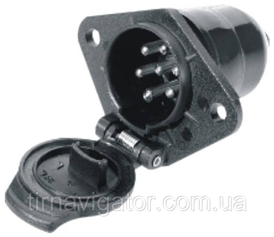 Гніздо 24V 7конт. з штирьом, пластик, фото 1