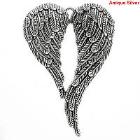 Подвеска Finding Кулон крылья ангела сердце Металлическая Античное серебро 6.9 см x 4.7 см