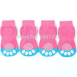 Вязаные носки для маленьких собак розовые набор 4 шт., фото 2