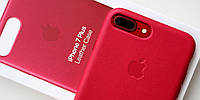 Красный кожаный чехол для iPhone 7 Plus, 8 plus