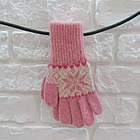 Рукавички з вовни рожевий