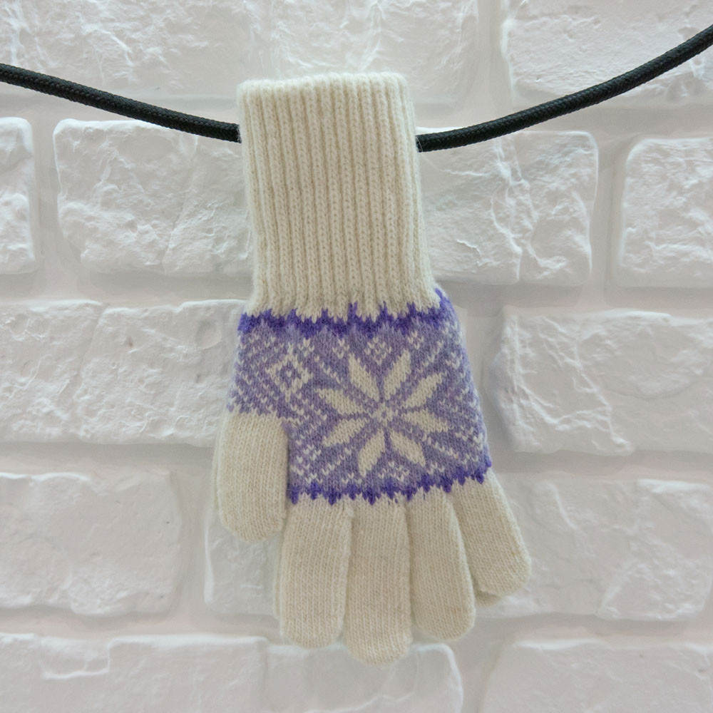 Рукавички з вовни білий