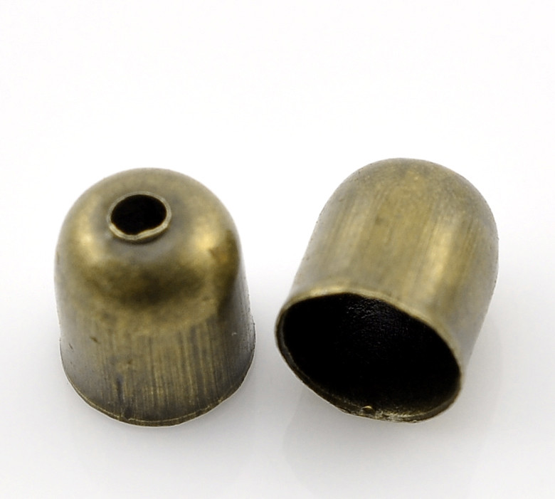 Фурнітура для маскування вузлів шнура / Шапочка для Намистин, Колір: Антична бронза, 6,5 мм * 6 мм, фото 1