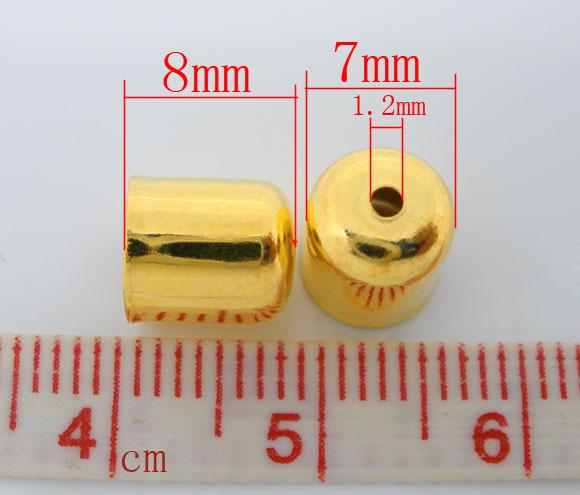 Концевик для ожерелья, маскировка узелка, 8 мм x 7 мм, Цвет: золото, Подходит под 6 mm - фото 2 - id-p603286823