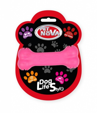 Іграшка для собак Кістка годівниця Pet Nova 11 см рожева