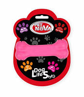 Игрушка для собак Кость кормушка Pet Nova 11 см розовый