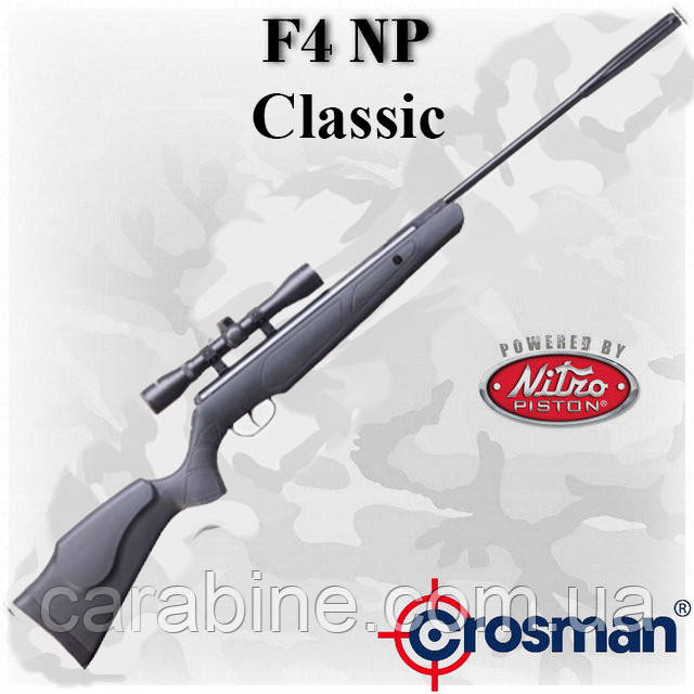 Crosman F4 Classic NP (RM) пневматична гвинтівка з газовою пружиною й оптикою 4х32 (Кросман Ф4)