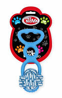 Игрушка для собак Веревочный шар с резиновой ручкой Pet Nova 20 см синий