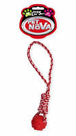 Игрушка для собак Шар на веревке с ручкой Pet Nova 40 см красный