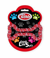 Игрушка для собак Шнур-косточка Pet Nova 20 см красный