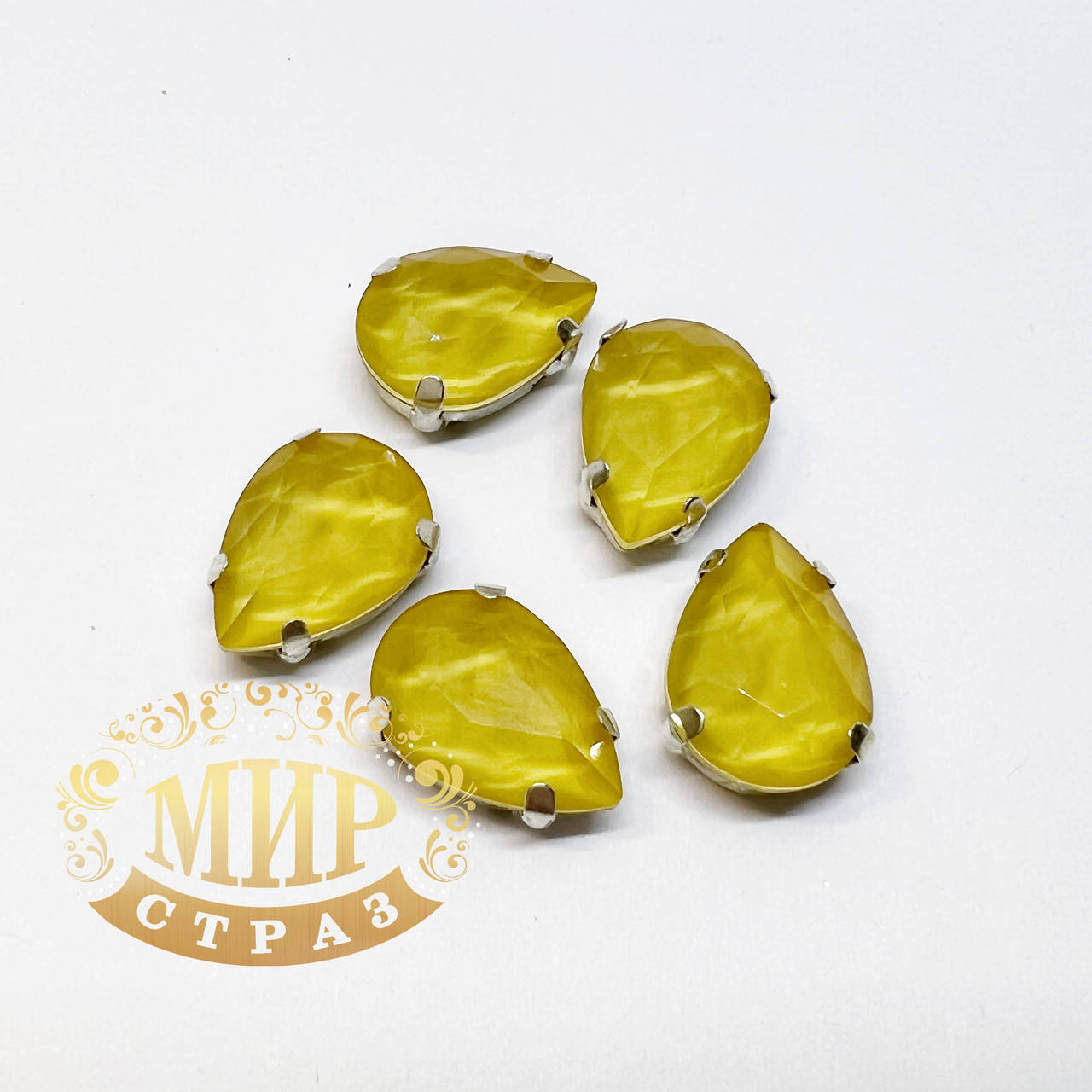 

Cтразы в цапах капля Candy Topaz, размер 10х14мм, 1шт