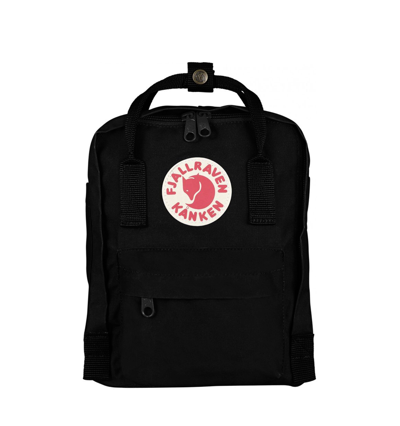 

Рюкзак Fjallraven Black Kanken Bag Mini 8 литров Топ качество черный с черной ручкой