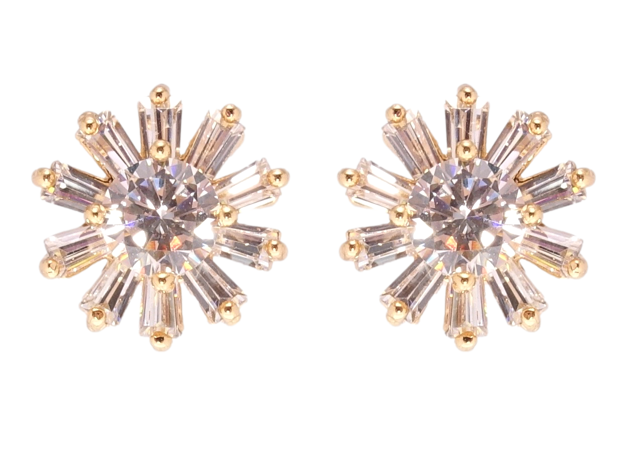 

Серьги Xuping Позолота 18K гвоздики (пусеты) "Цветочки инкрустация цирконием"
