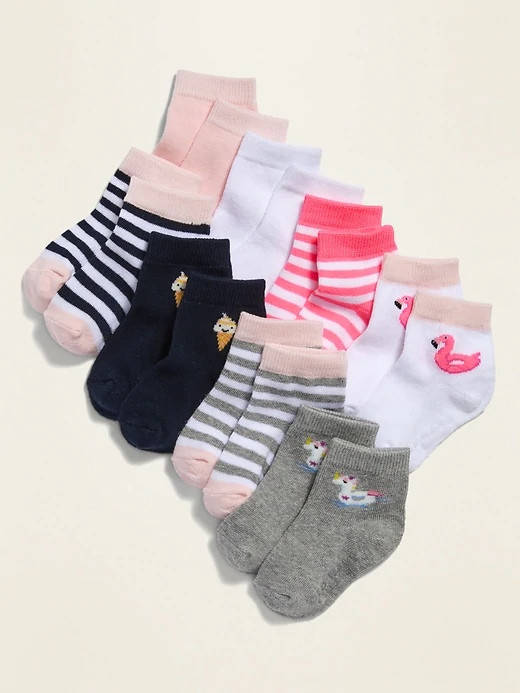 

Набор детских носочков 8 пар Олд Неви для девочки 12-24М - 15 см