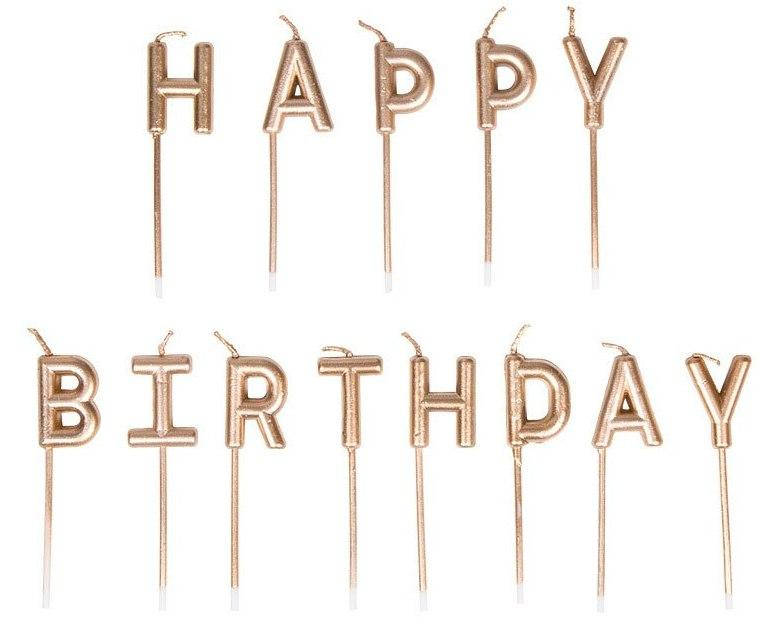 

Свечи буквы "HAPPY BIRTHDAY" розовое золото