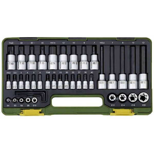 

Специальный набор инструмента для звездообразных ТХ и шестигранных винтов PROXXON (код 23290)