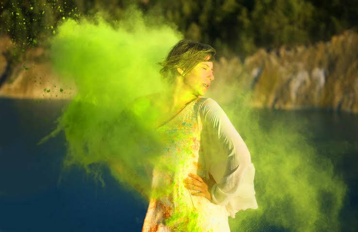 

Фарба Холі (Гулал), Лимонна, 50 грам, суха порошкова фарба для фестивалів, флешмобів, Краски холи