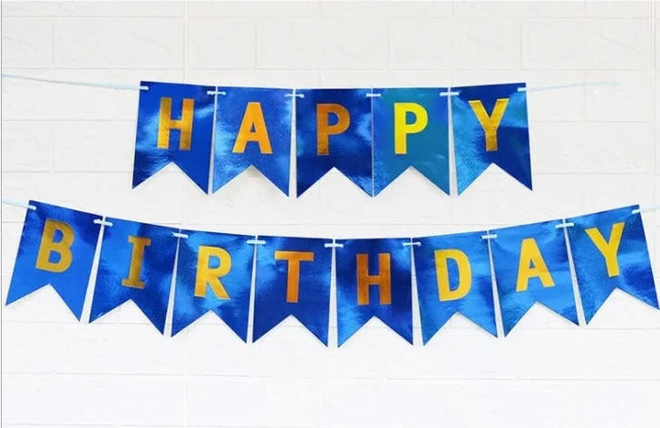

Гирлянда "Happy Birthday", синяя лазер