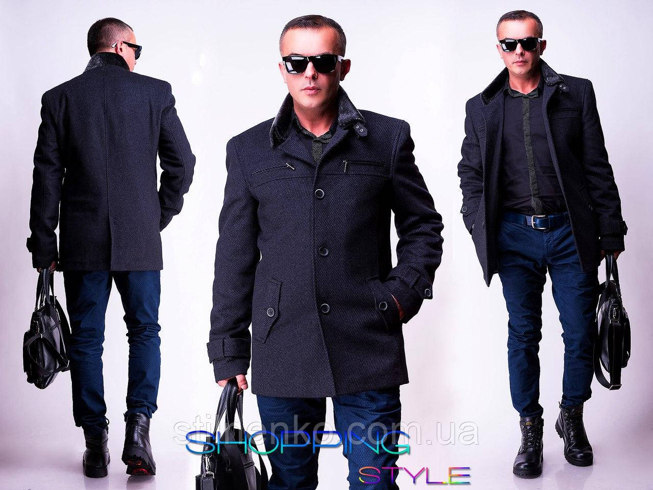 Мужское драповое пальто на пуговицах,короткое - фото 1 - id-p603514852
