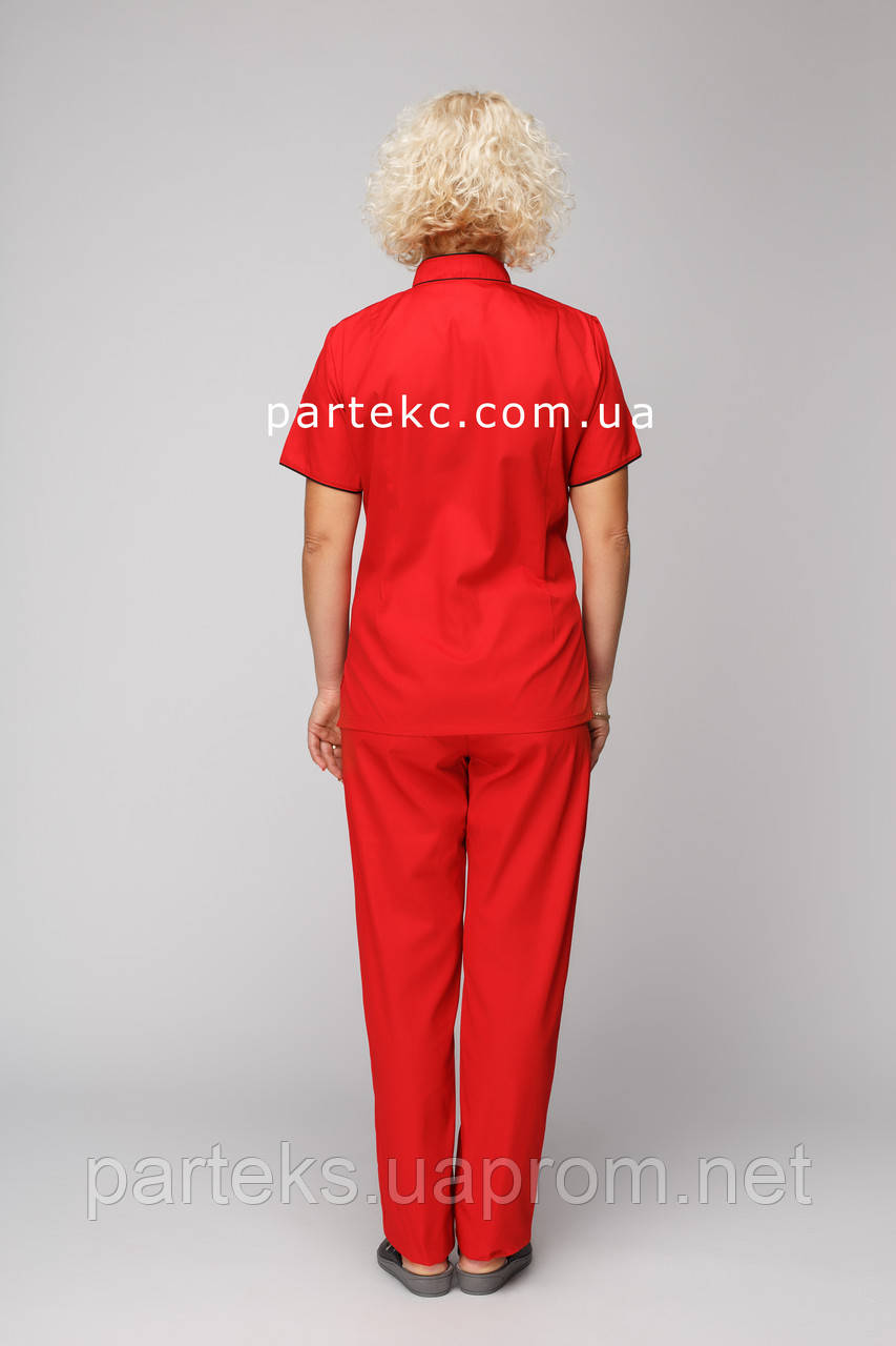 Форма повара Магдалина женский, костюм красного цвета - фото 3 - id-p603530496
