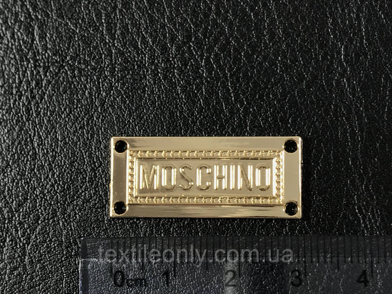 Пришивная металлическая эмблема Moschino 29х13мм - фото 2 - id-p603559530