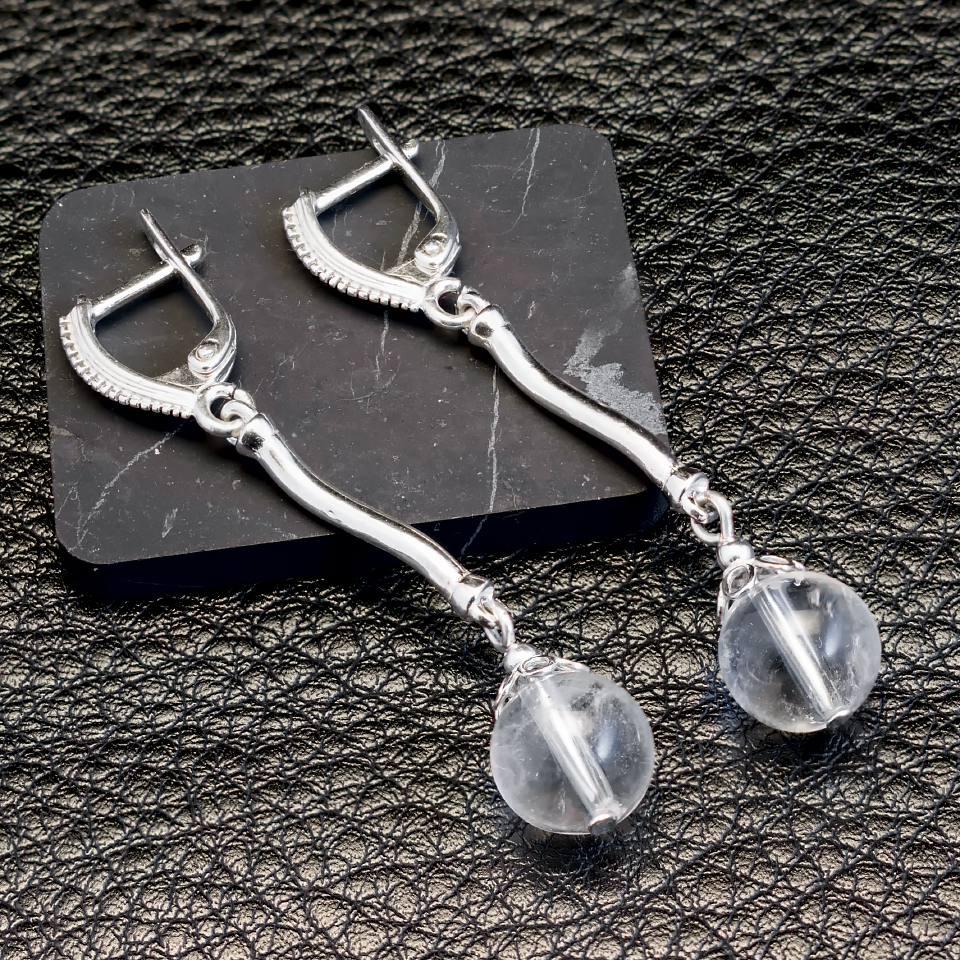 Гірський кришталь, срібло, сережки, 278СРХ