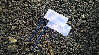 Прапорець для сублімації НЕЙЛОНОВИЙ на синій пластикової паличці 10х20см.
