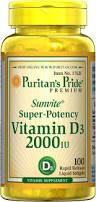 Вітамін Д3, Puritan's Pride Vitamin D3 2000 IU 100 Softgels