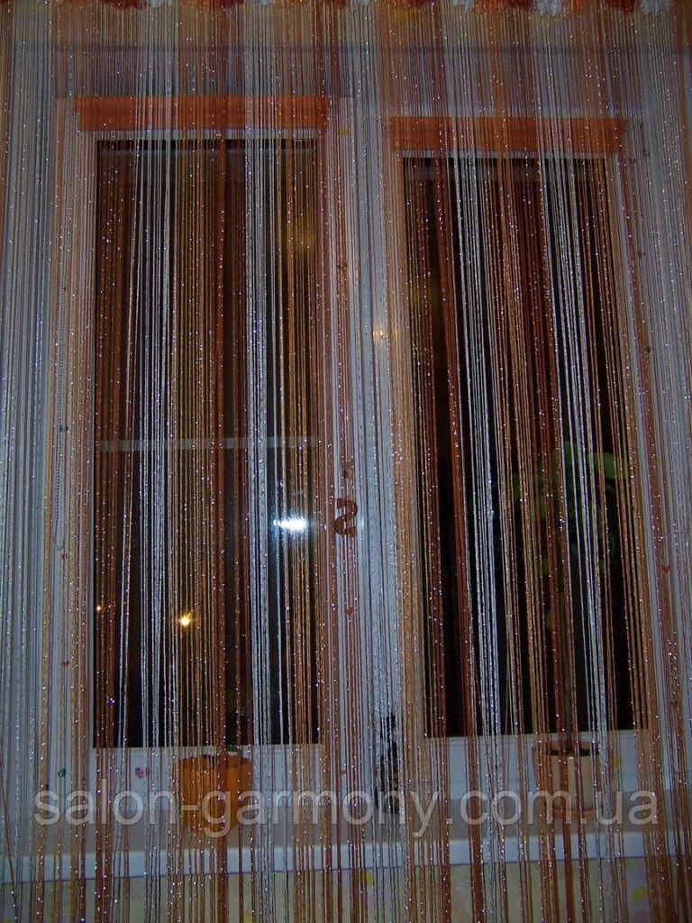Нитяные шторы дождь радуга (белый+оранж+теракот) - фото 3 - id-p35115399