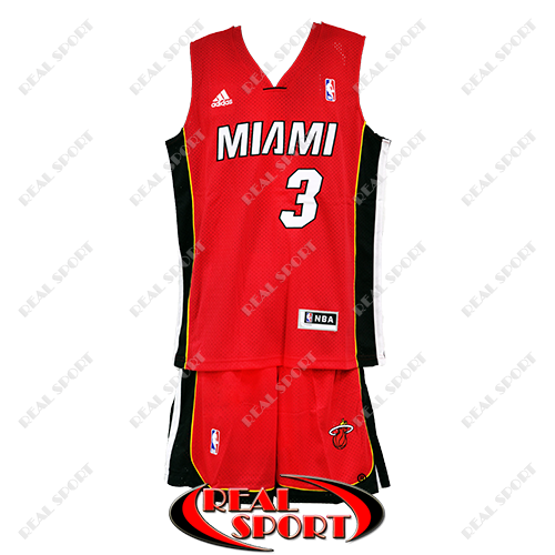 Баскетбольная форма НБА Майами Хит, Дуэйн Уэйд №3, красная - фото 1 - id-p43123635