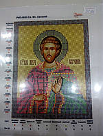 Основа для вишивання бісером, Іменна ікона, Марічка, Атлас, 13 см * 16,5 см, Св. Мч. Євген