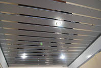 Реечный потолок ( серебристый металлик 9006 + Зеркало С1 )