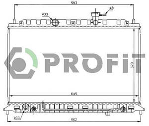 Радіатор охолодження Kia Rio (1.4, 1.6) 05 - Profit