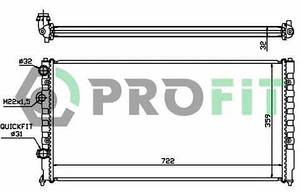 Радіатор охолодження Volkswagen Passat 88-97 Profit