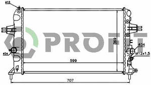Радіатор охолодження Opel Astra G 1.6 00 - Profit