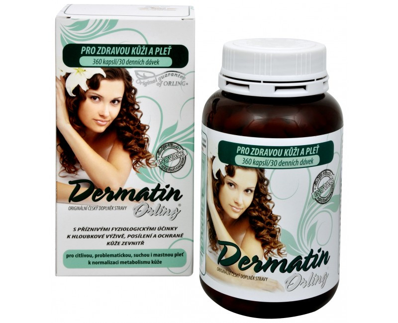 DERMATIN ORLING® - комплекс для нормальної функції шкіри, живить і регенерація шкіри 360 капсул