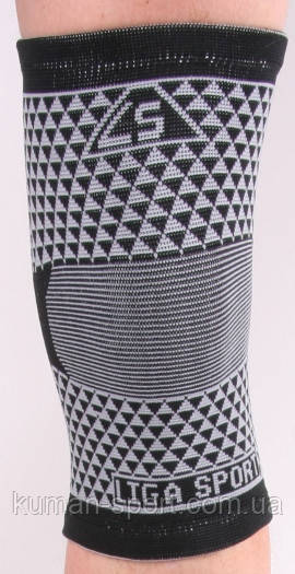 Наколінник еластичний LIGA SPORT пара чорний, фото 1