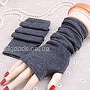 Мітенки. Довгі рукавички без пальців Темно-сірі, фото 3
