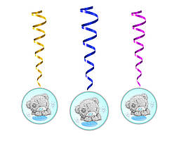 Гірлянди підвіски паперові "Ведмедик Тедді", 5 шт./набір