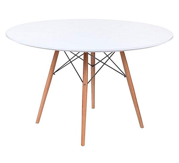 Стіл Тауер Вуд білий, діаметр стільниці 120 см, дизайн Charles&Ray Eames