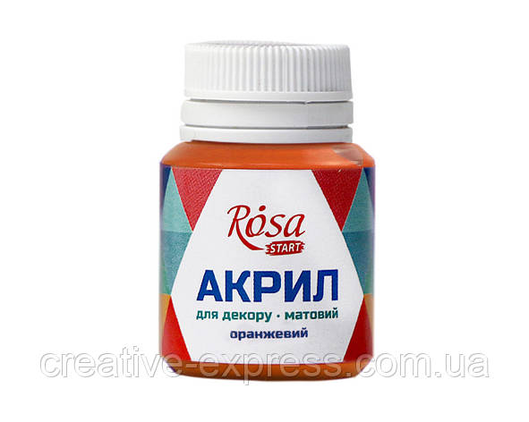 Акрил для декору, Оранжевий, матовий, 20 мл, ROSA START, фото 1