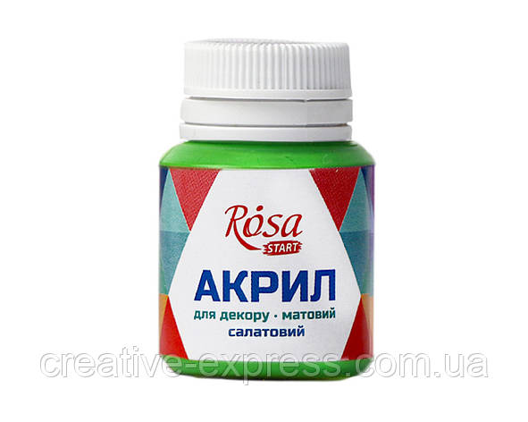Акрил для декору, Салатовий, матовий, 20 мл, ROSA START, фото 1
